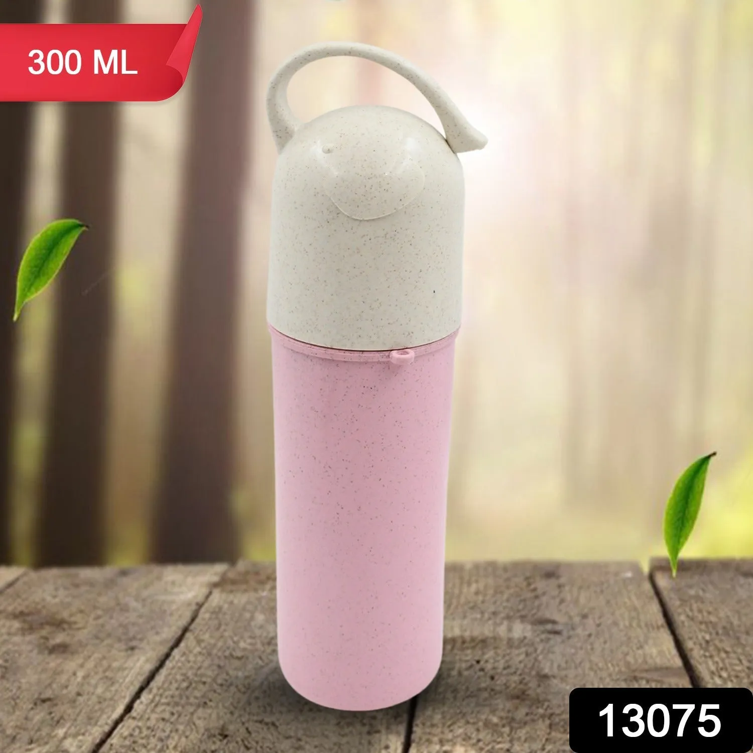 13075 Travel Coffee Cup Portable Water Bottle Wheat Straw Coffee Tea Mug Coffee Mug with Lids & Handle for Coffee Tea Portable for School (300 ML Approx)