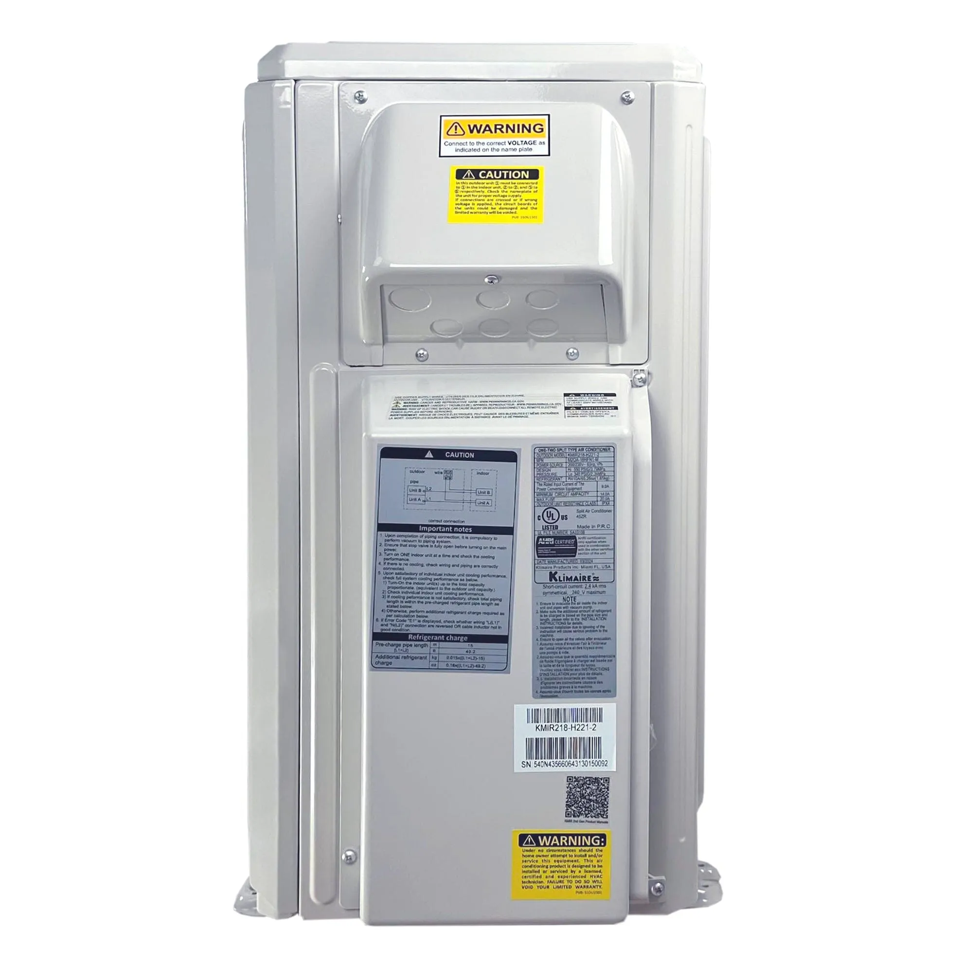 2-Zone Klimaire KMIR218-H221-2 Outdoor Heat Pump Unit up to 21 SEER