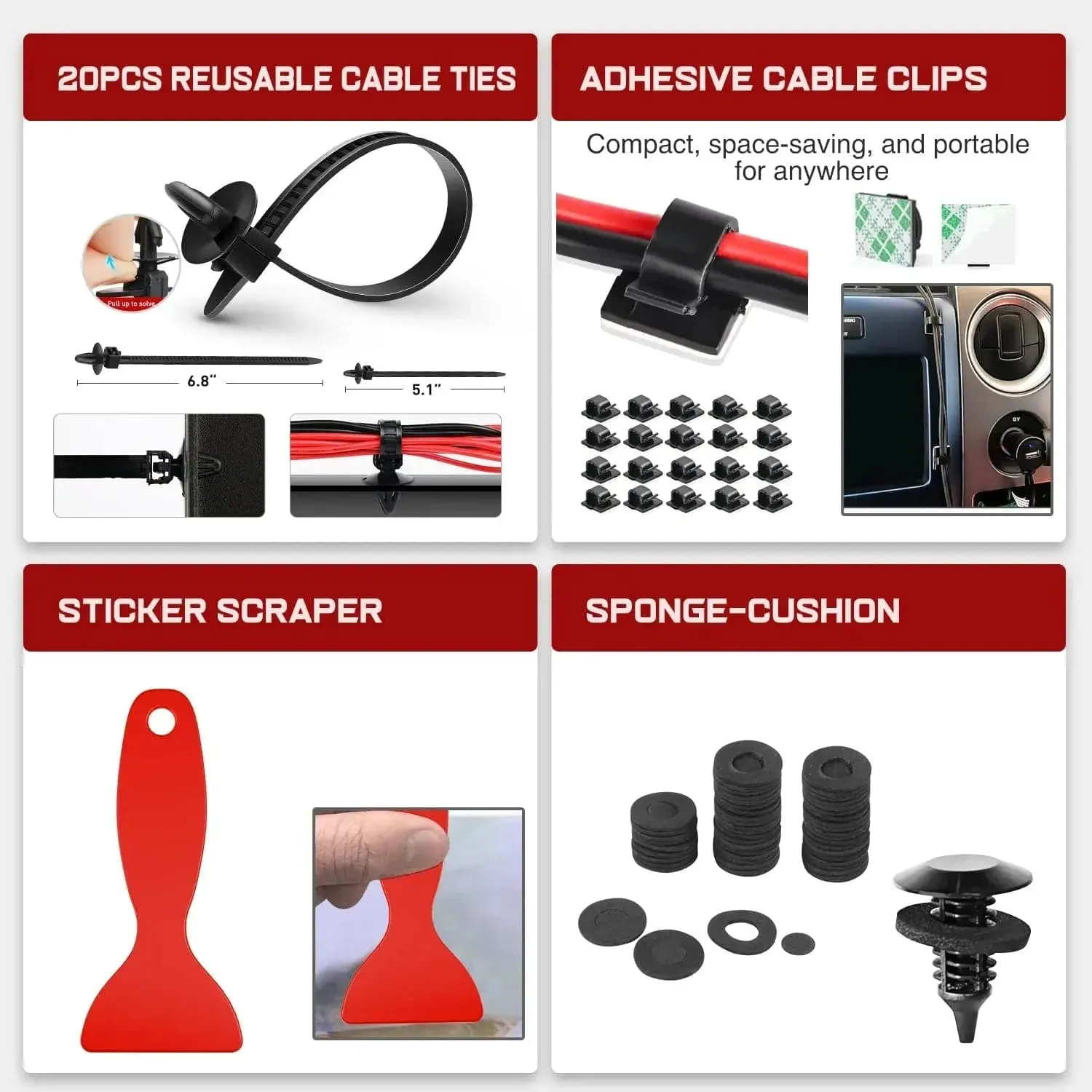 238 Pcs Trim Removal Tool Kit Red