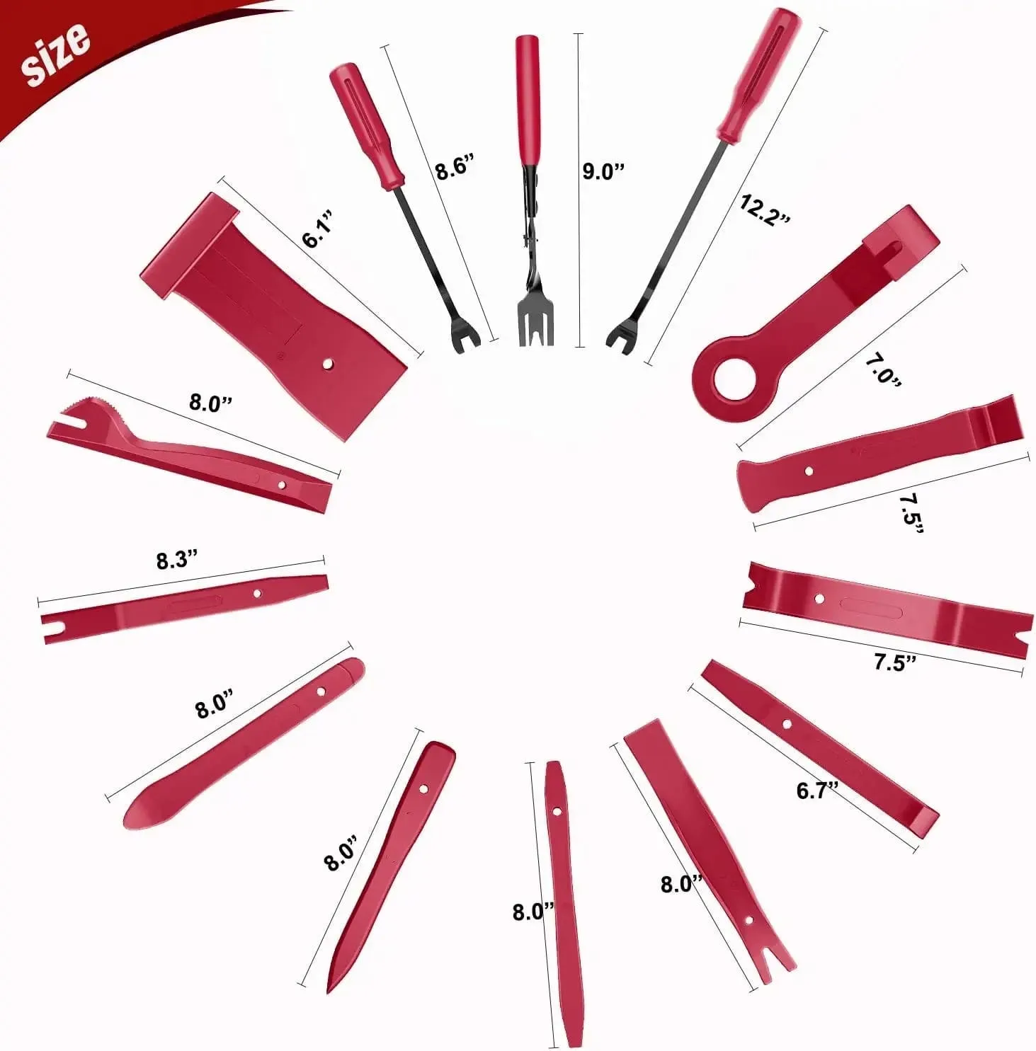 238 Pcs Trim Removal Tool Kit Red