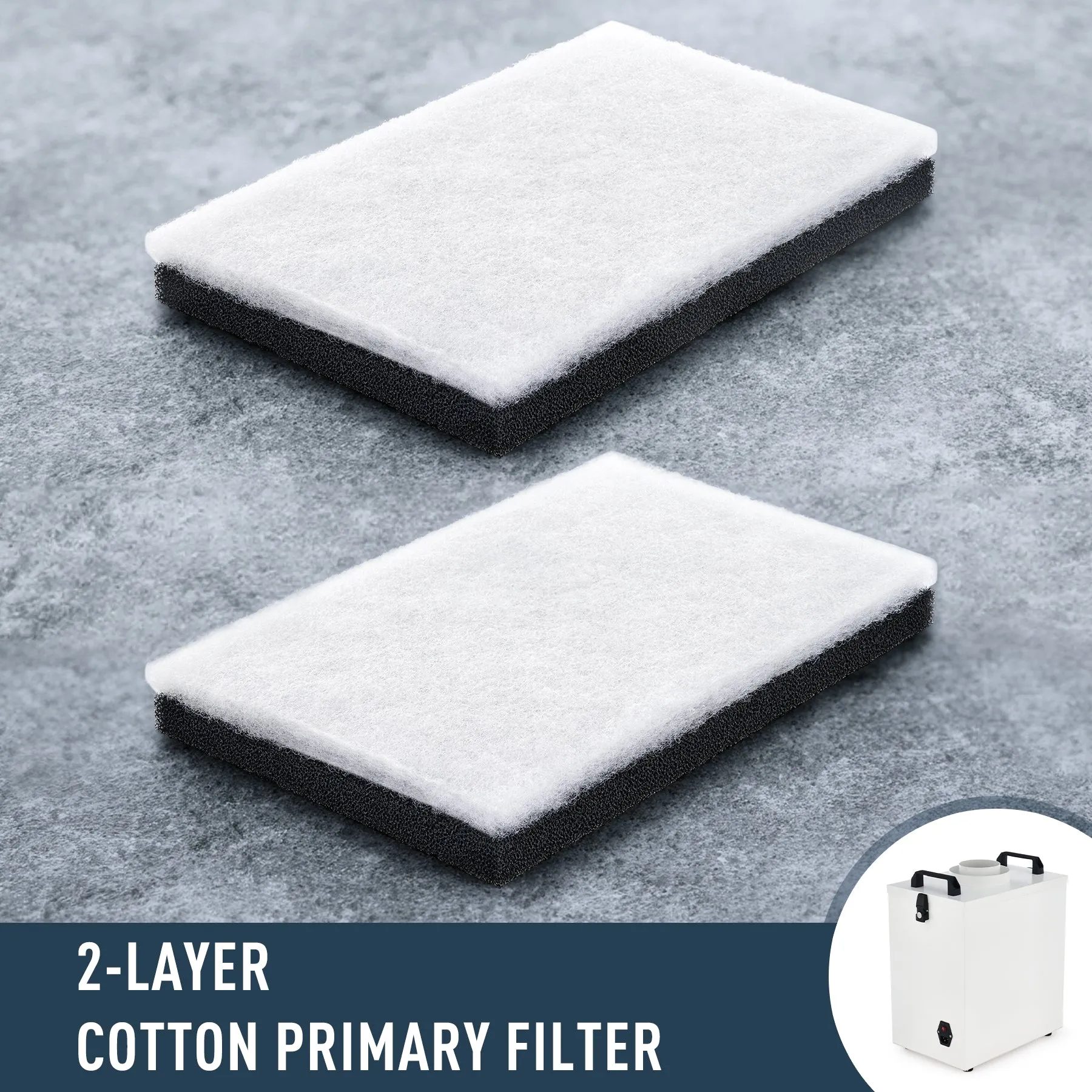 2pc Primary Activated Carbon Cotton Filter Set for OMT120 Fume Extractor