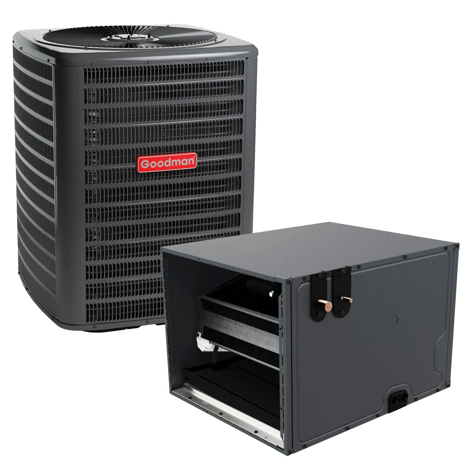 3 Ton Cooling - Goodman Air Conditioner   Coil System - 13.4 SEER2 - 17.5" Coil Width Horizontal Installation