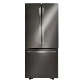 30 In. W 22 Cu. Ft. French Door Refrigerator with Ice Maker in Black Stainless Steel