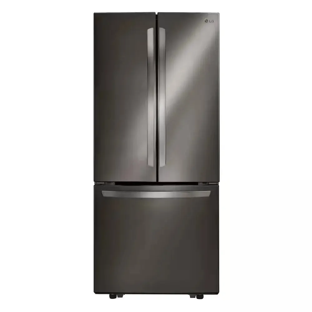 30 In. W 22 Cu. Ft. French Door Refrigerator with Ice Maker in Black Stainless Steel