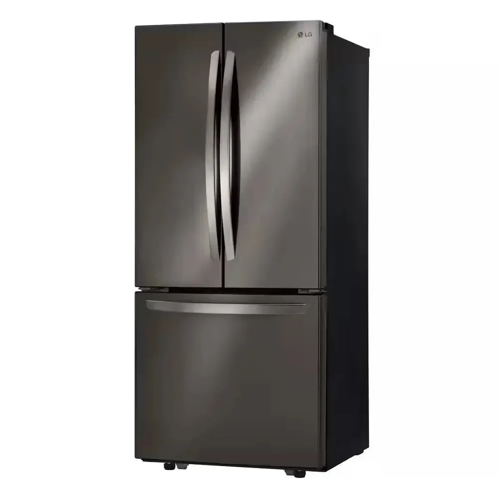 30 In. W 22 Cu. Ft. French Door Refrigerator with Ice Maker in Black Stainless Steel
