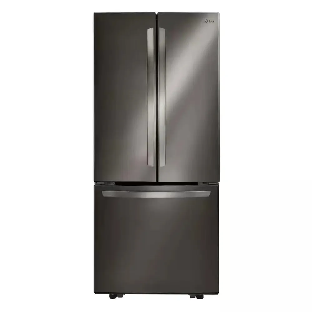 30 In. W 22 Cu. Ft. French Door Refrigerator with Ice Maker in Black Stainless Steel