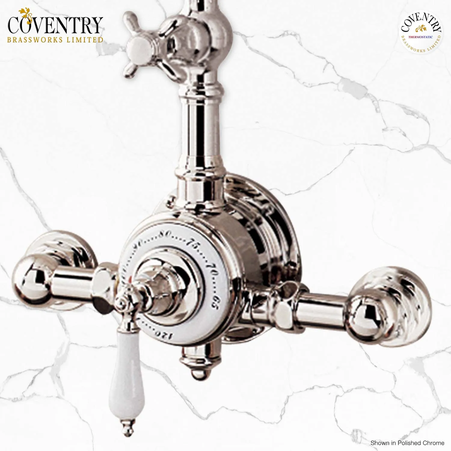 3/4" Semi-Exposed Thermostatic Shower System with 8" Shower Head and Arched Shower Arm