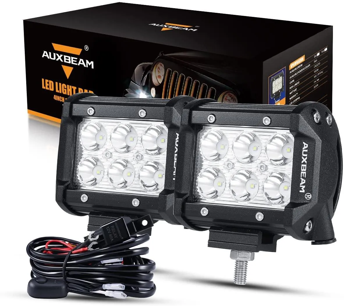 4 inch LED Pod Lights&Double-layer Pillar Mounting Bracket for 14-21 Polaris RZR XP 1000, 15-19 Polaris RZR 900