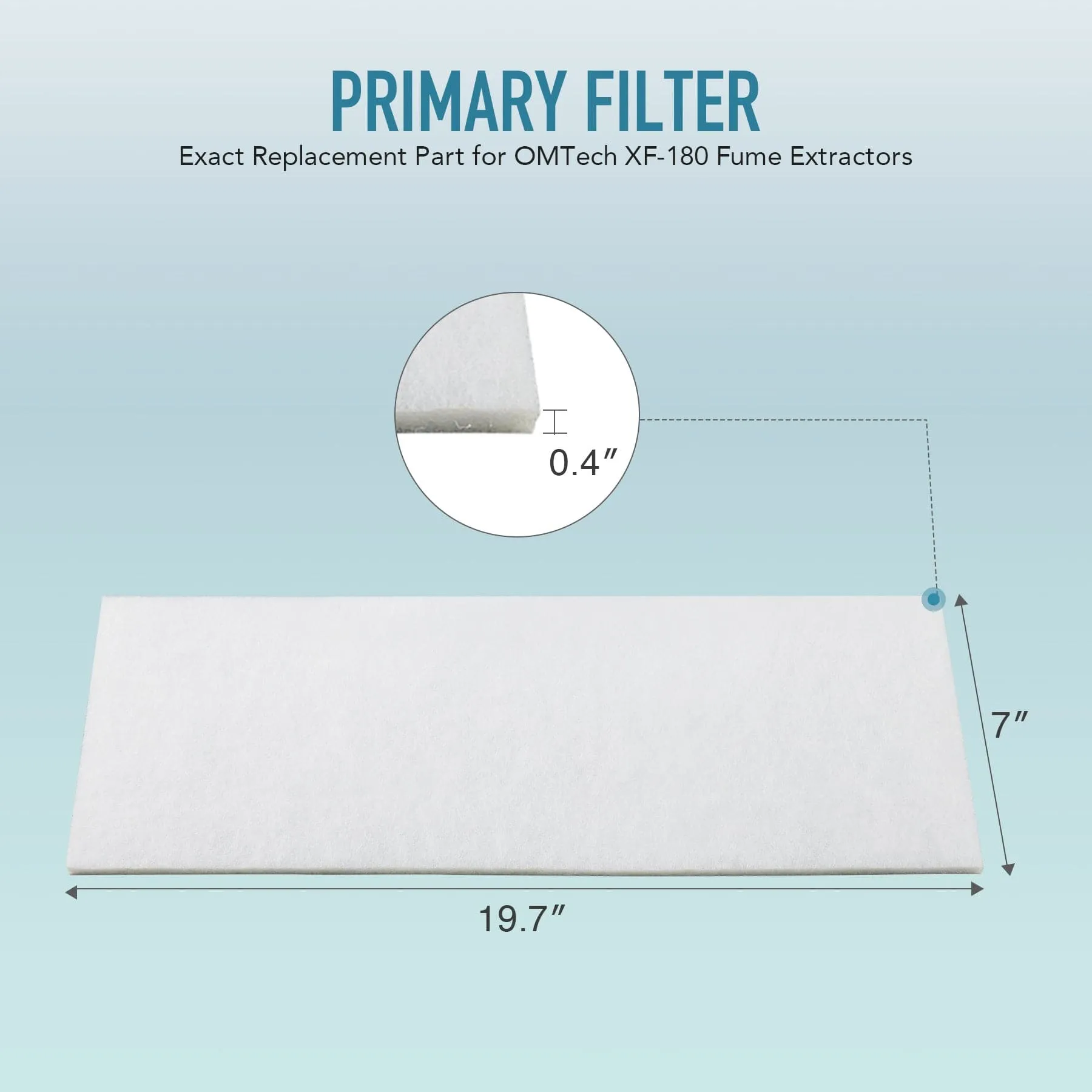 5 pc 19.6x7 Inch Primary Replacement Prefilter Pack for XF180 Fume Extractors