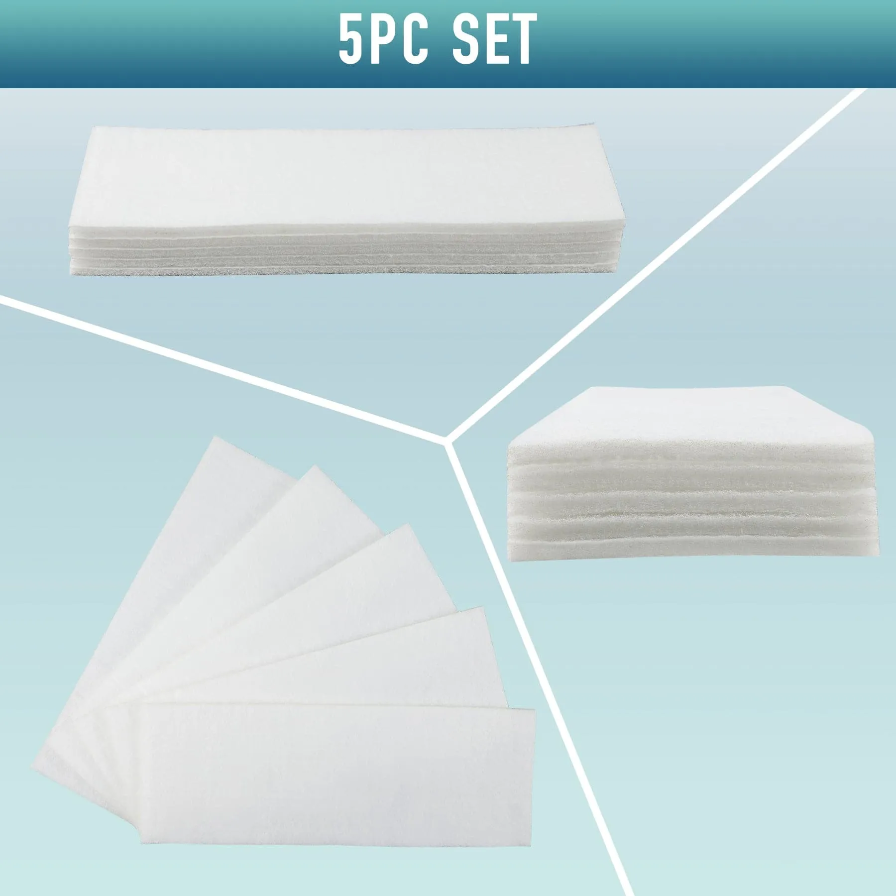 5 pc 19.6x7 Inch Primary Replacement Prefilter Pack for XF180 Fume Extractors