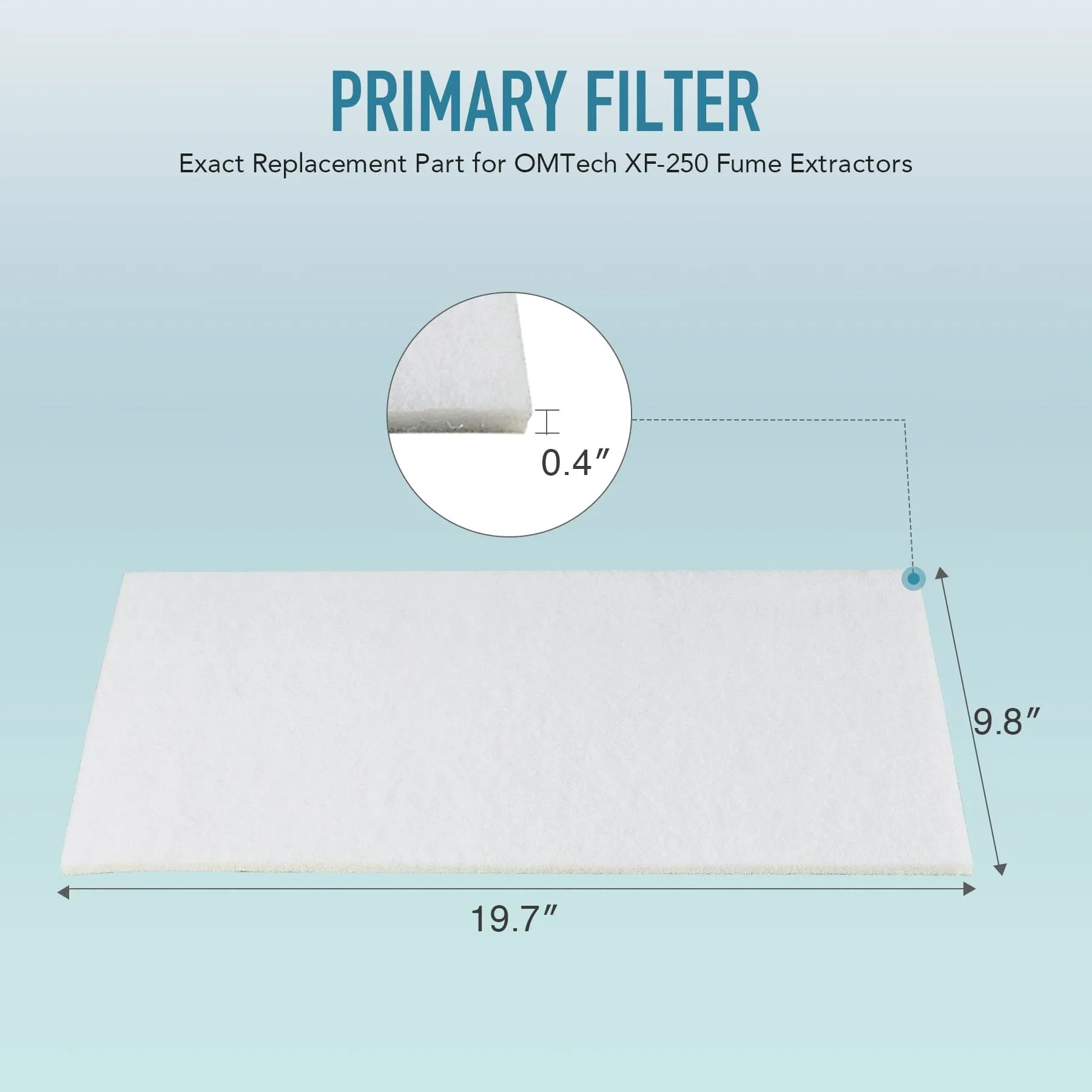 5pc 19.6x9.7 Inch Primary Replacement Prefilter Pack for XF250 Fume Extractors