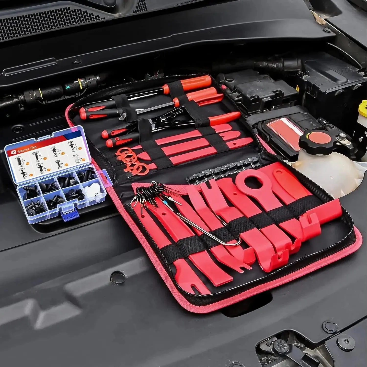 88 Pcs Trim Removal Tool Kit Red