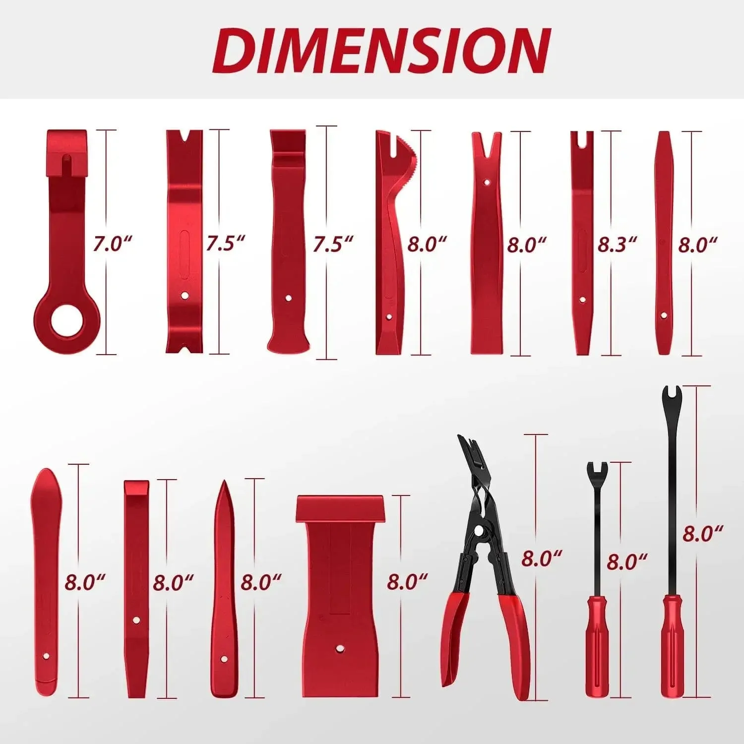 88 Pcs Trim Removal Tool Kit Red