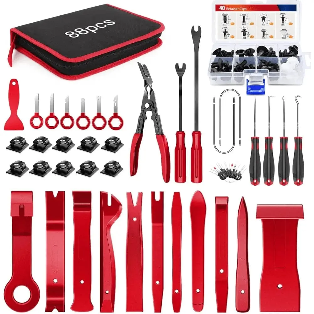 88 Pcs Trim Removal Tool Kit Red