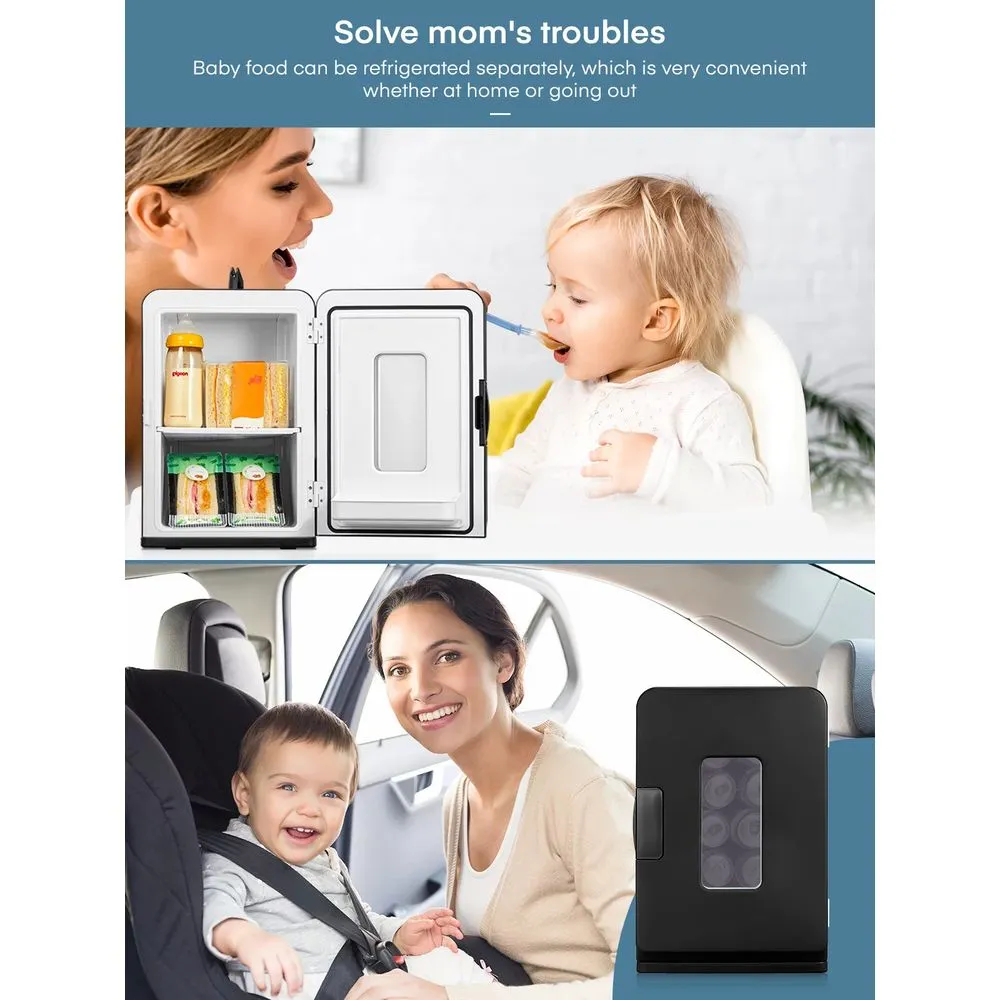 AICOOK Mini Fridge 15L for Bedroom with Quiet ECO Mode, 21 Cans Small Car Fridge Portable Cooler and Warmer AC/DC Powered for Skin Care, Cosmetics, Food, Bedroom, Office, Car, Travel