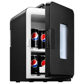 AICOOK Mini Fridge 15L for Bedroom with Quiet ECO Mode, 21 Cans Small Car Fridge Portable Cooler and Warmer AC/DC Powered for Skin Care, Cosmetics, Food, Bedroom, Office, Car, Travel