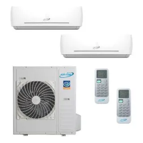 Air-Con 36,000 BTU 21 SEER 2-Zone Wall Mounted 12K 24K Mini-Split Heat Pump System