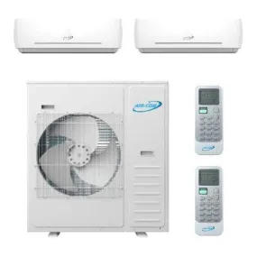 Air-Con 42,000 BTU 20 SEER 2-Zone Wall Mounted 12K 24K Mini-Split Heat Pump System
