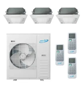Air-Con 42,000 BTU 20 SEER 3-Zone Ceiling Cassette 9K 9K 9K Mini-Split Heat Pump System