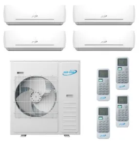 Air-Con 42,000 BTU 20 SEER 4-Zone Wall Mounted 9K 9K 9K 18K Mini-Split Heat Pump System