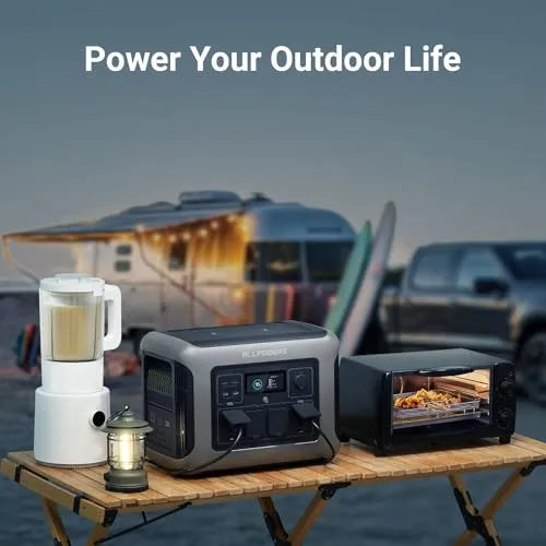 ALLPOWERS R1500 Portable Power Station, 1152Wh LiFePO4 Battery Backup w/ 4 1800W (3000W Peak) AC Outlets, 0-80% in 40 Min, 43dB UPS Solar Generator for Camping, Party, RV, Home Use