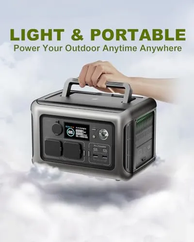 ALLPOWERS R1500 Portable Power Station, 1152Wh LiFePO4 Battery Backup w/ 4 1800W (3000W Peak) AC Outlets, 0-80% in 40 Min, 43dB UPS Solar Generator for Camping, Party, RV, Home Use