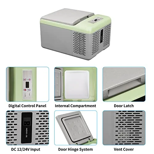Alpicool C9PT Mini Portable Freezer, 12 Volt Car Refrigerator, 10 Quart Fast Cooling, with 12/24V DC and 100-240V AC for Outdoor, Camping, RV, Truck, Boat
