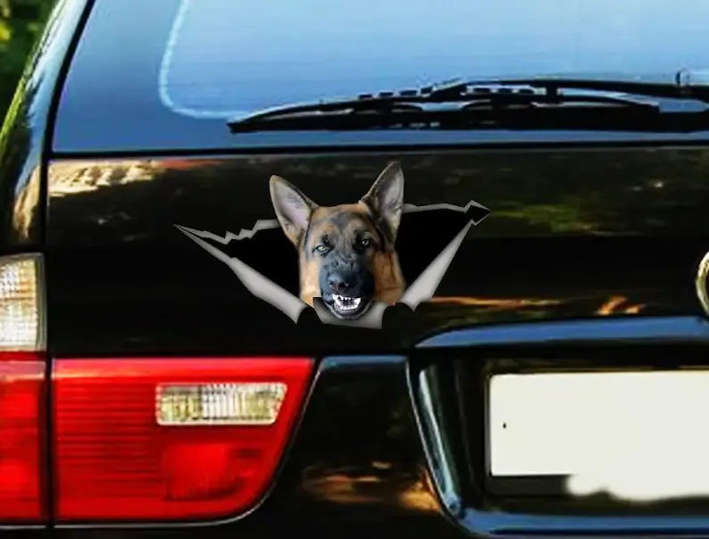 Angry German Shepherd sticker ,German Shepherd magnet, pet decal , car decal, german shepherd decal