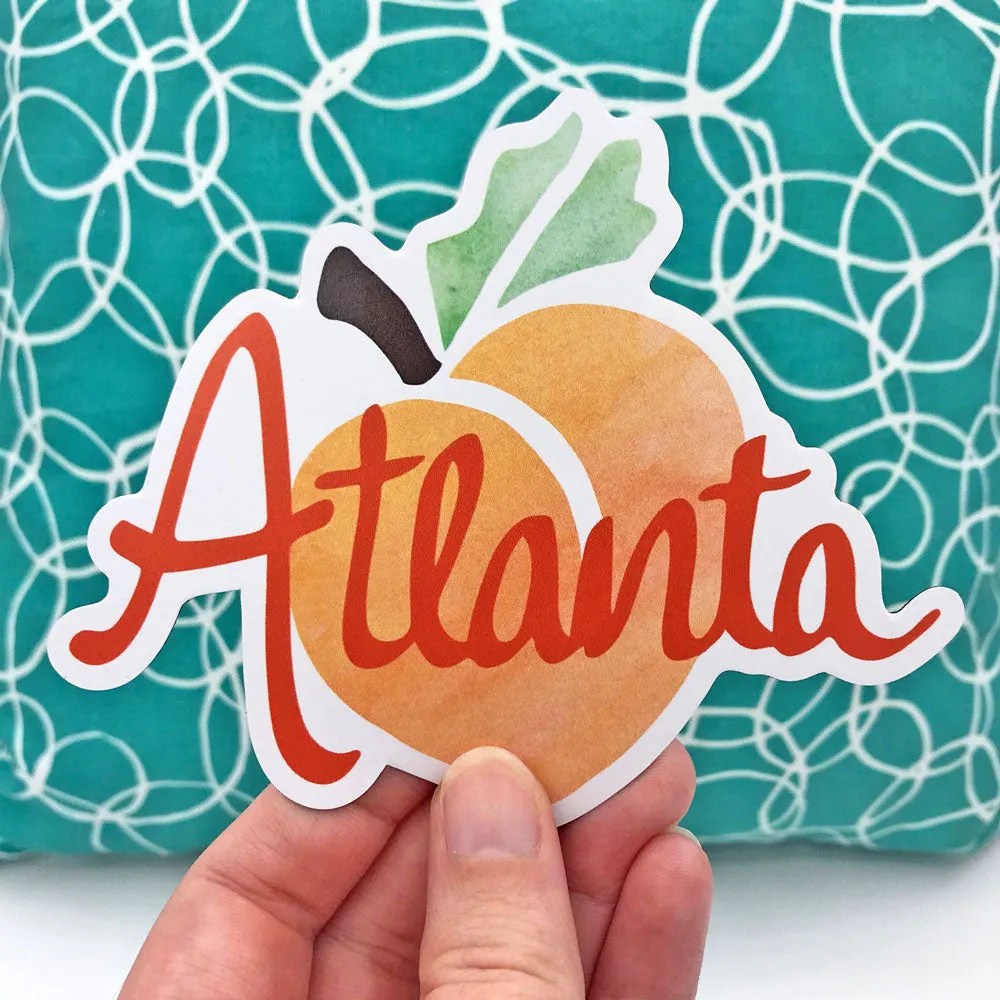 Atlanta Peach Vinyl Magnet - Waterproof & Scratch Resistant