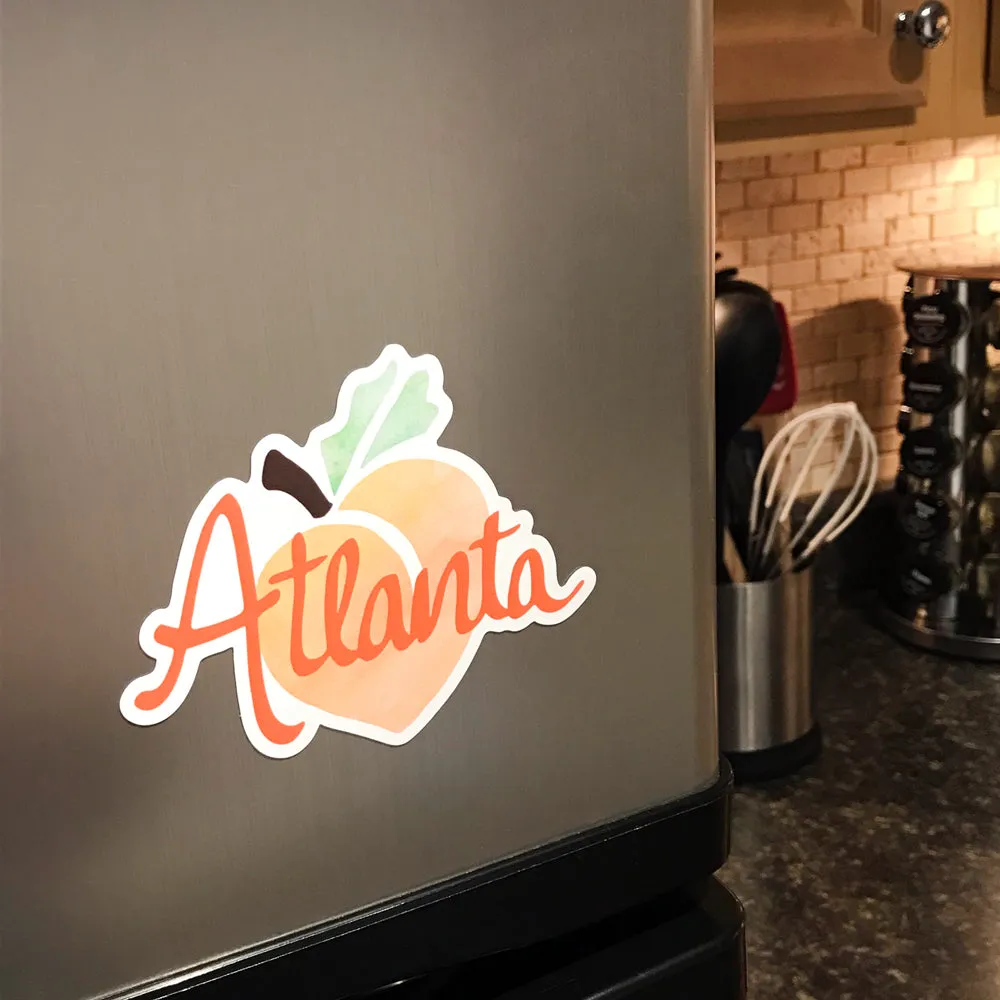 Atlanta Peach Vinyl Magnet - Waterproof & Scratch Resistant