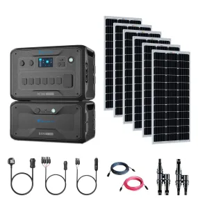 Bluetti AC300 3,000W/3,072Wh Solar Generator Kit | 6 x 12V Rigid Mono Solar Panels | 1 x B300 3,072Wh Lithium Battery | Complete Solar Kit