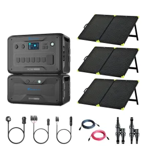 Bluetti AC300   B300 3,000W/3,072Wh Solar Generator Kit | 1 x B300 3,072Wh Battery | 3 x 200 Watt Solar Panels | Complete Solar Kit