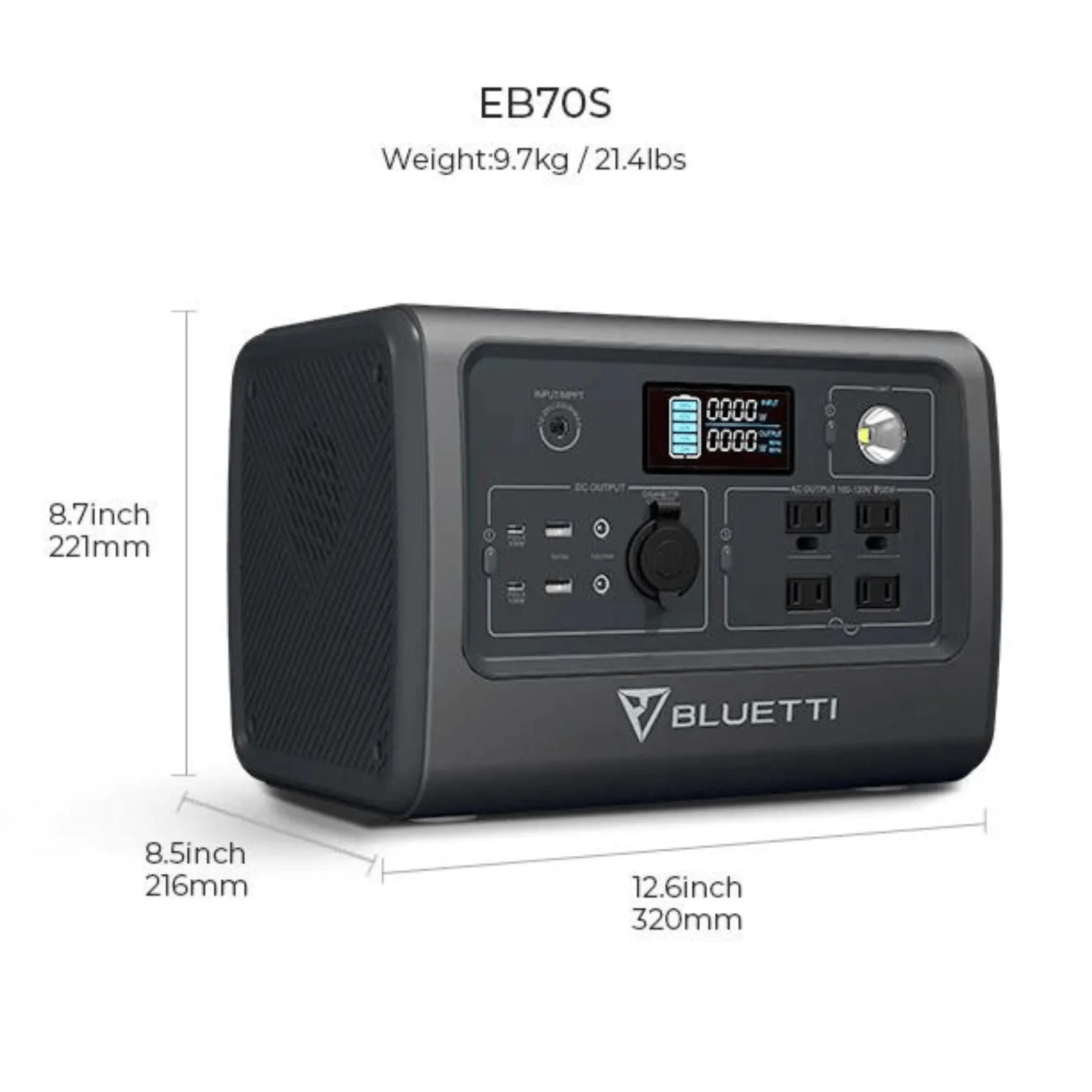 BLUETTI EB70S Portable Power Station | 800W 716Wh
