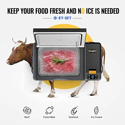 BougeRV 12 Volt Refrigerator, CRPRO 21 Quart 12V Car Fridge, Portable Freezer (-8℉~50℉), Compressor Cooler with 12V/24 DC, 110-240 AC for Outdoor Camping Overlanding Truck RV SUV Van