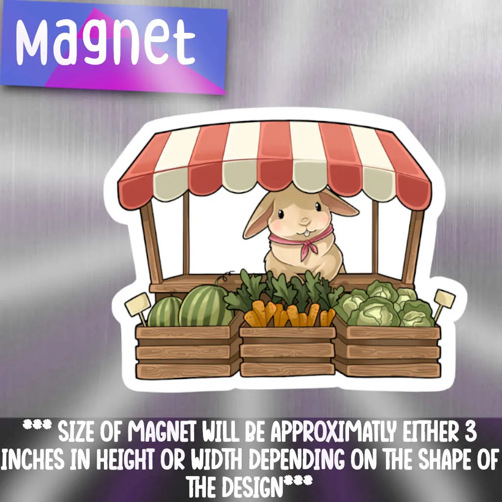 Bunny Vegetable Stand Refrigerator Magnet
