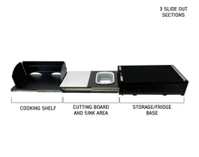 Camp Cargo Box Kitchen With Slide Out Sink, Cooking Shelf And Work Station | OVERLAND VEHICLE SYSTEMS