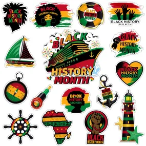 Capoda 16 Pieces Black History Month Cruise Door Magnets Decorations African American Ship Car Refrigerator Magnets Stickers Anchor Cruise Cabin Door Fridge Magnetic Decorations for Cruise Party