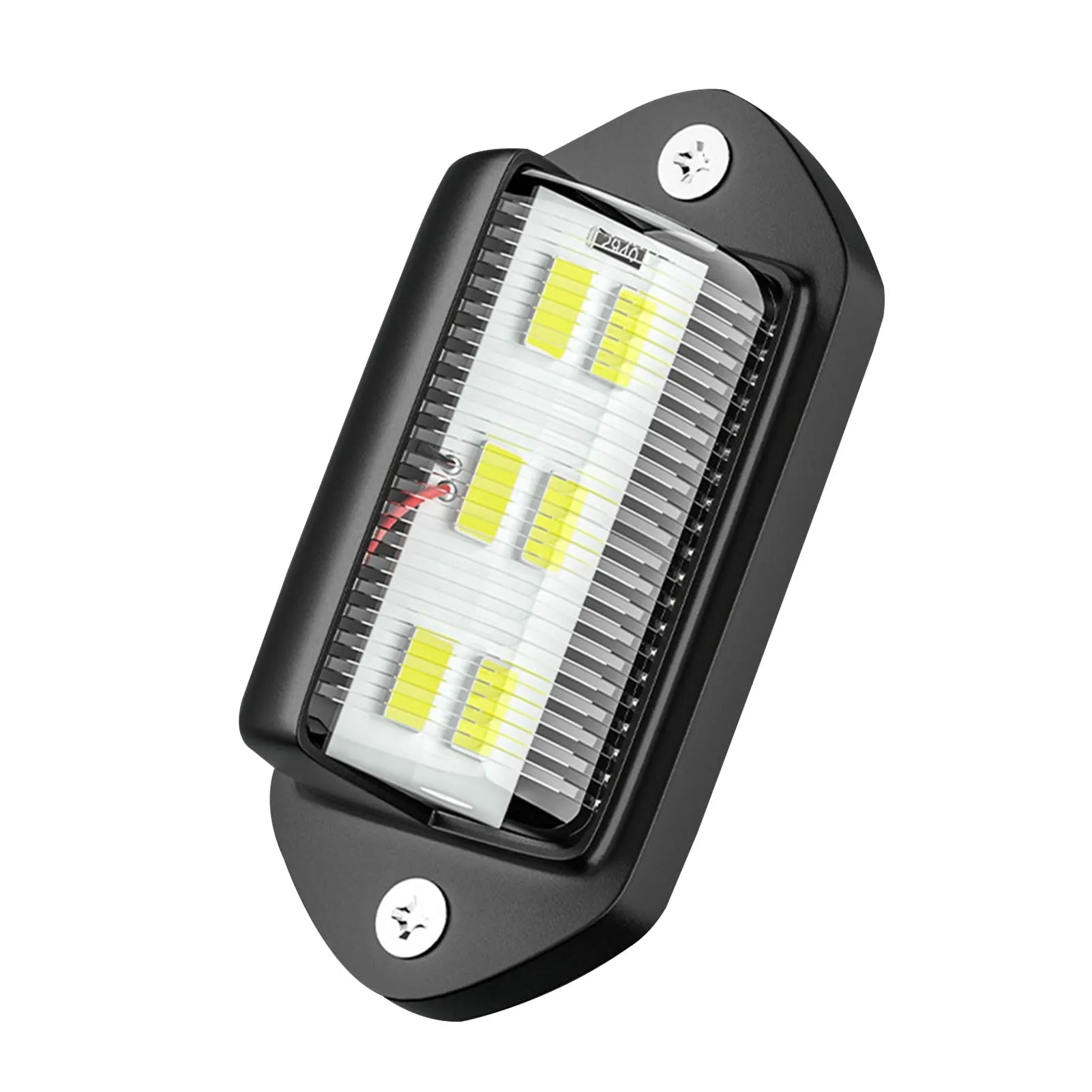 Car LED License Plate Light DC 12V To 24V Waterproof 6 LED License Plate Lamp Taillight Truck SUV Trailer Van RV Boats Accessory