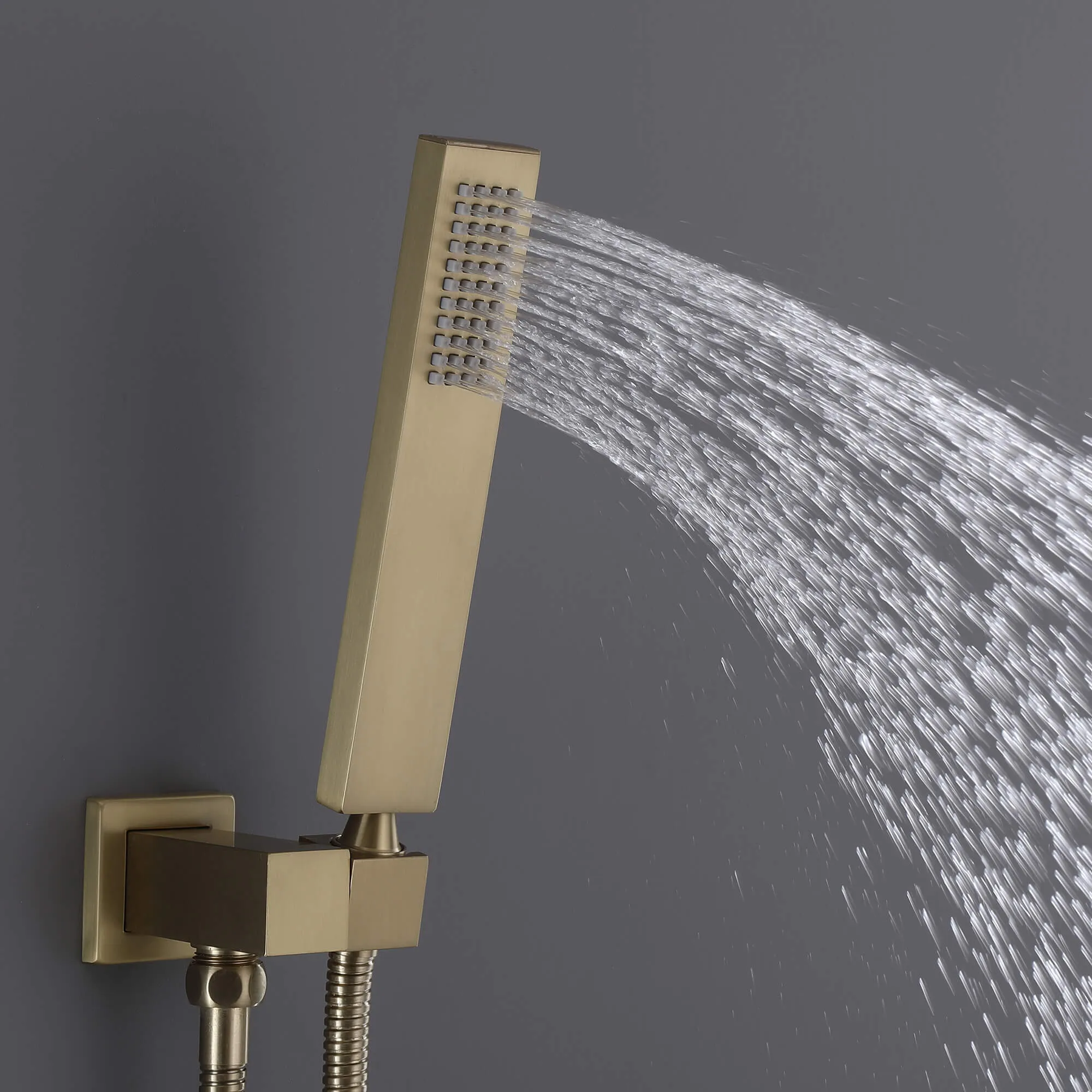 Ceiling Mount Rainfall Shower Head 3 Way Thermostatic Shower Faucet with 6 Body Jets JK0135