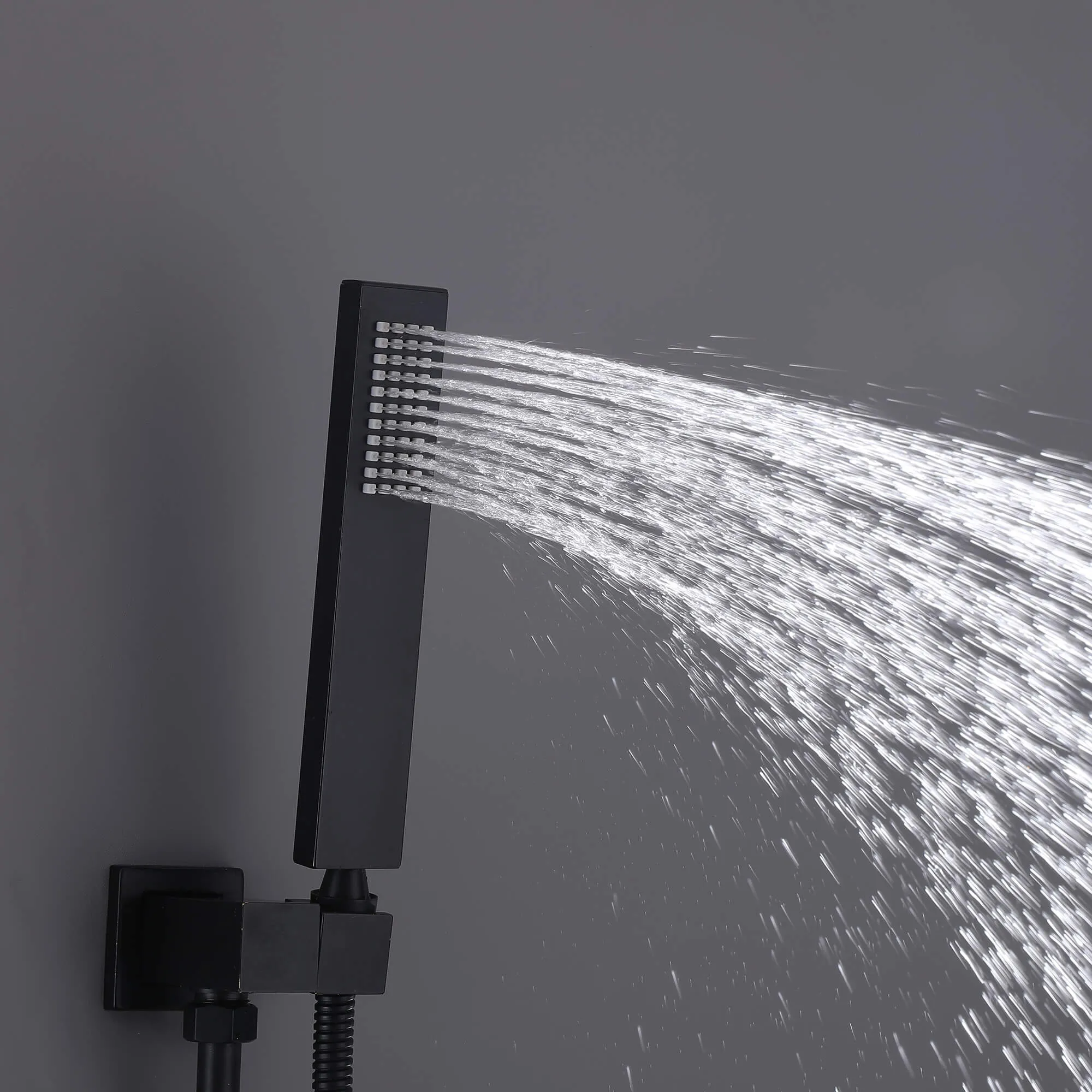 Ceiling Mount Rainfall Shower Head 3 Way Thermostatic Shower Faucet with 6 Body Jets JK0135