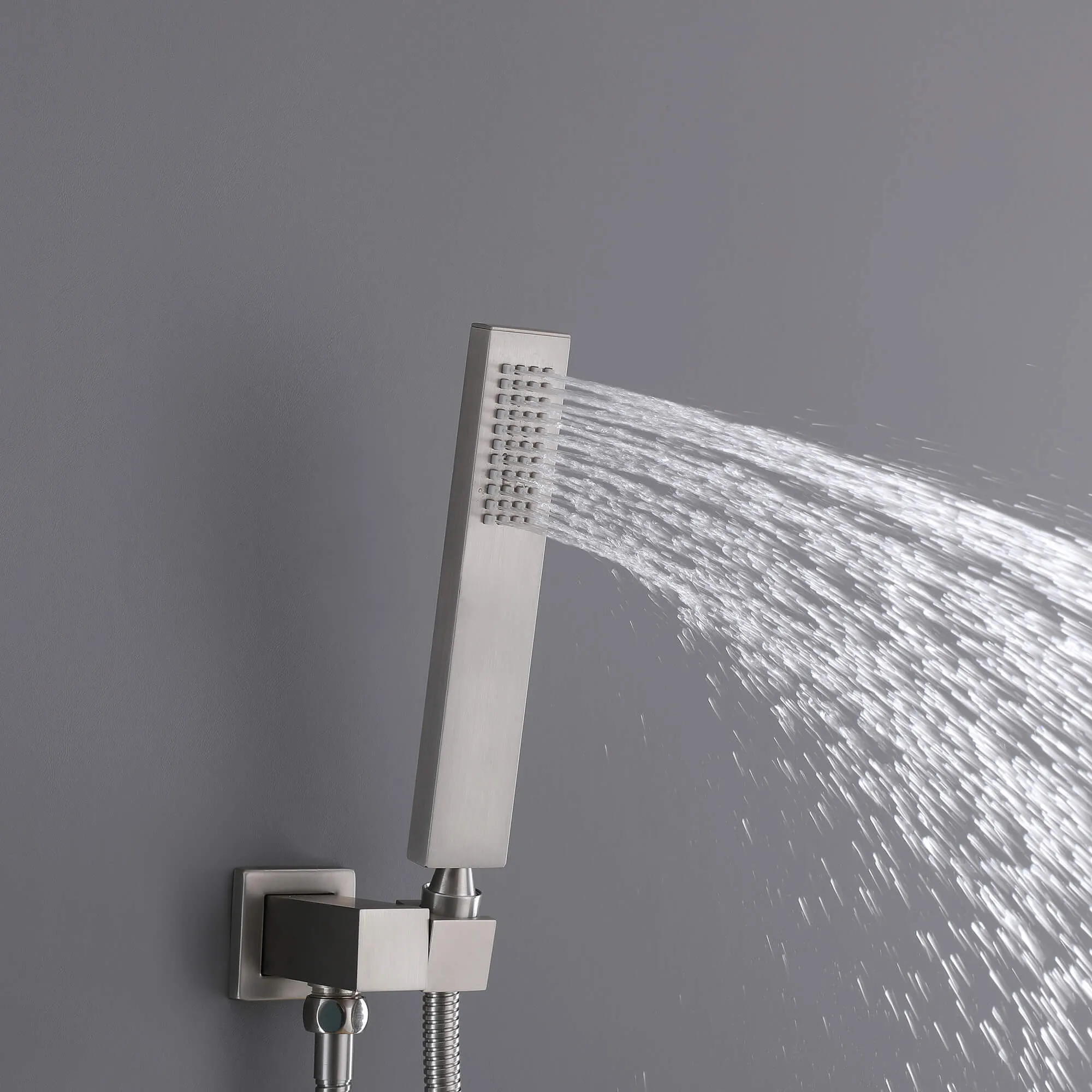 Ceiling Mount Rainfall Shower Head 3 Way Thermostatic Shower Faucet with 6 Body Jets JK0135
