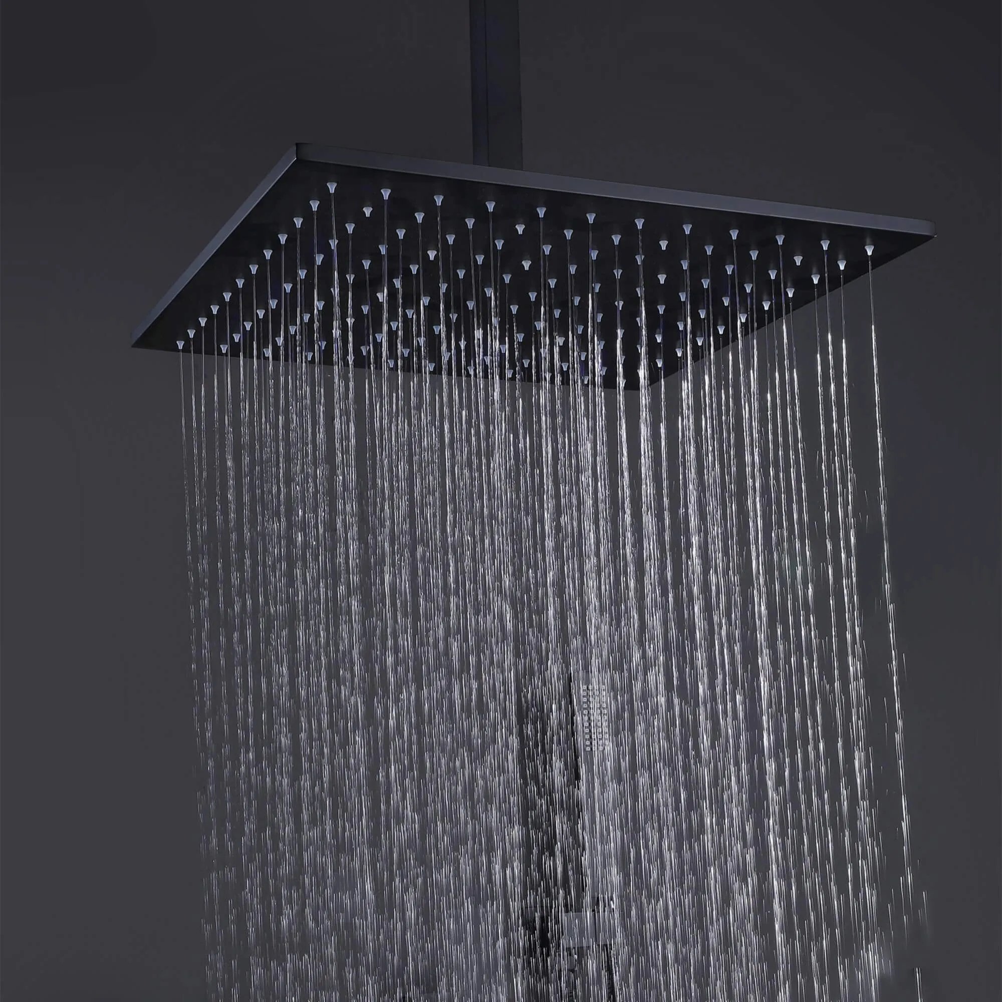 Ceiling Mount Thermostatic Shower Faucet Set with 6 Body Sprays Chrome RB0807