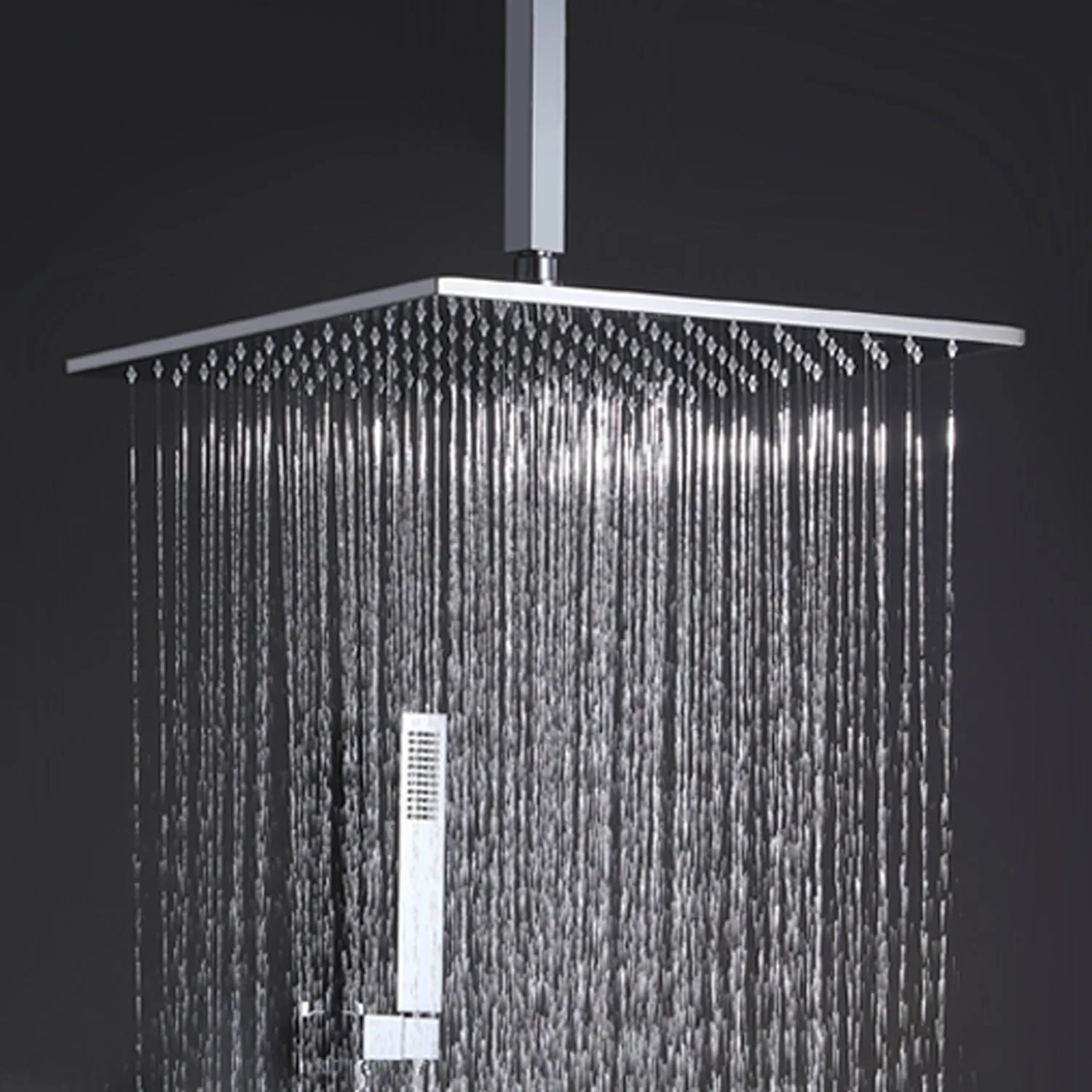 Ceiling Mount Thermostatic Shower Faucet Set with 6 Body Sprays Chrome RB0807