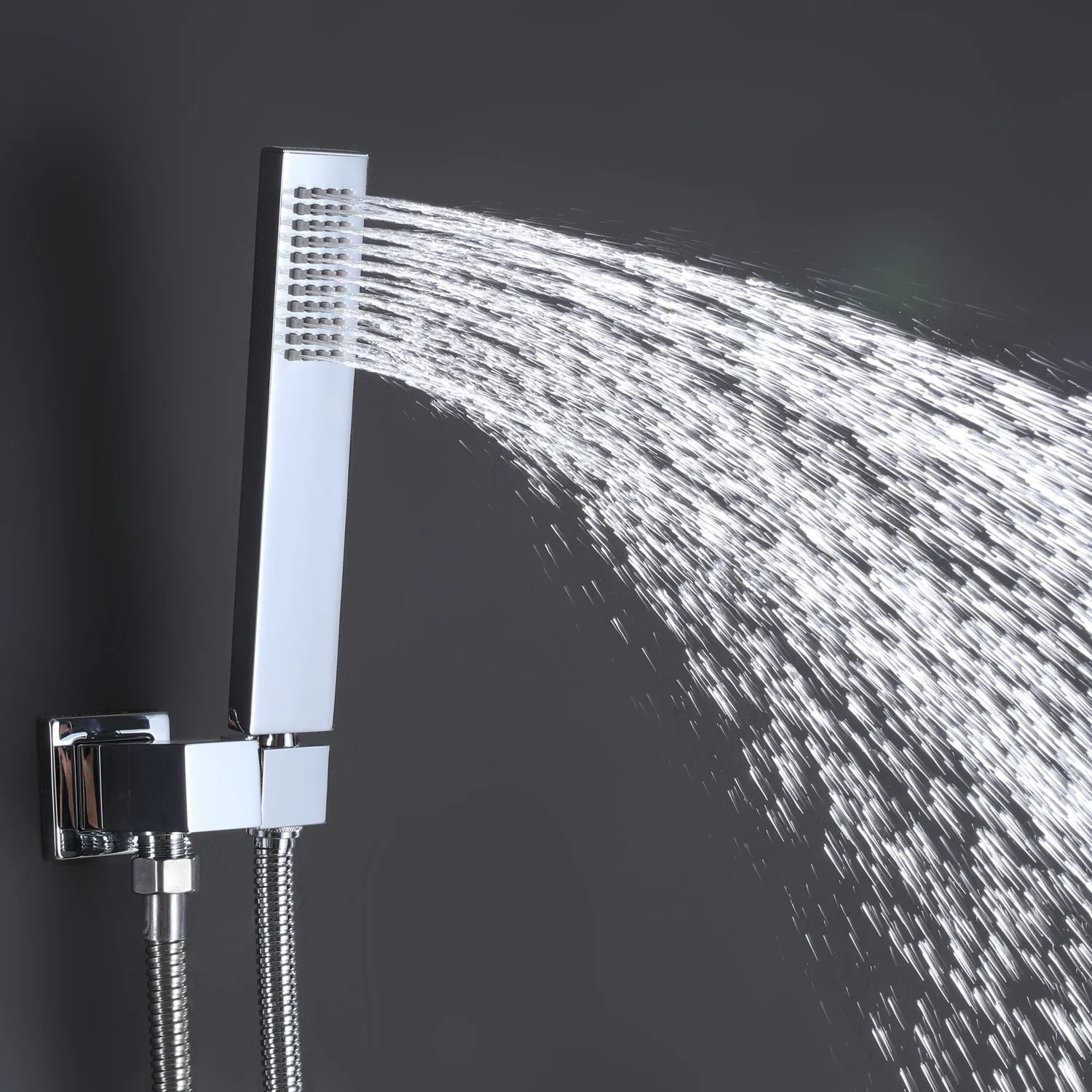 Ceiling Mount Thermostatic Shower Faucet Set with 6 Body Sprays Chrome RB0807