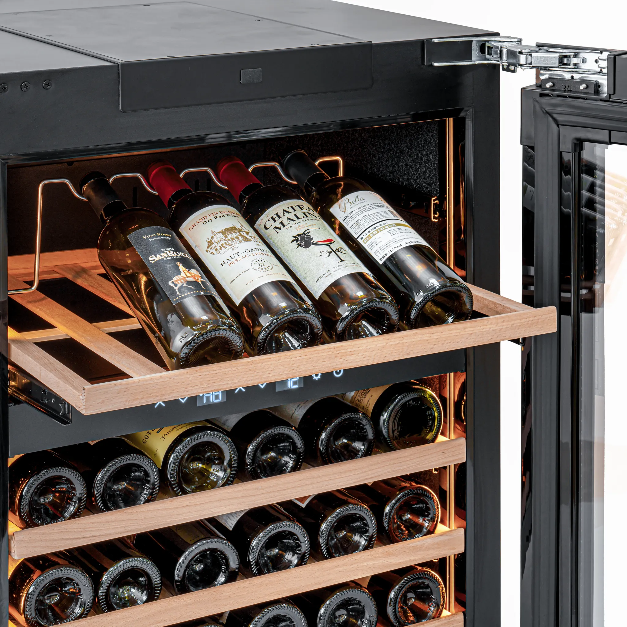 CELLA - 600mm - Undercounter Wine Cooler - Dual Zone - W34-BH