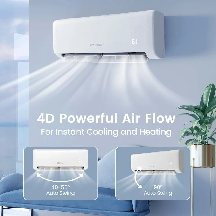 Costway 12000 BTU 21 SEER2 208-230V Ductless Mini Split Air Conditioner and Heater
