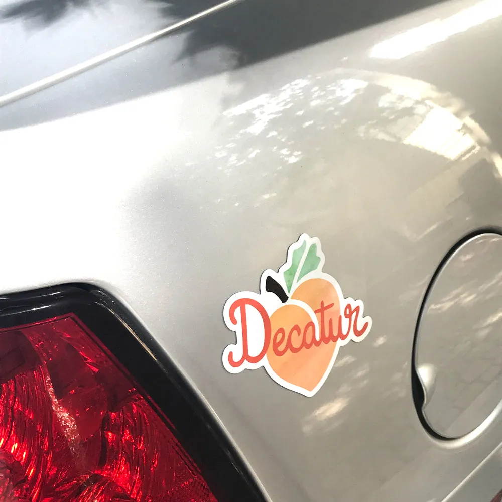 Decatur Peach Vinyl Magnet - Waterproof & Scratch Resistant