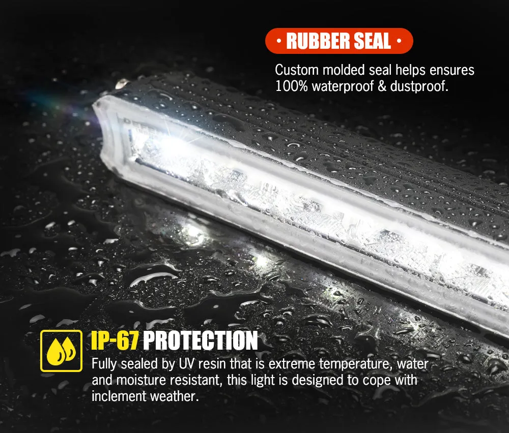 Defend Indust 7inch Led Light Bar 1 Lux @ 150M (Pair） IP67 2,000 Lumens