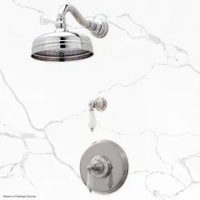 Deluxe 3/4" Concealed Thermostatic Shower System with 8" Rainhead Shower Head and Arched Shower Arm