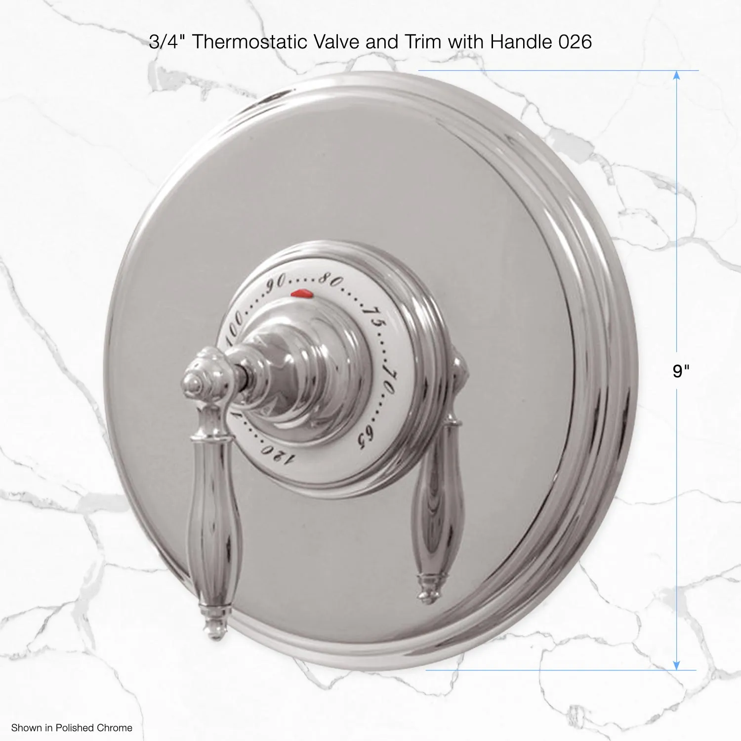 Deluxe 3/4" Concealed Thermostatic Shower System with 8" Rainhead Shower Head and Arched Shower Arm